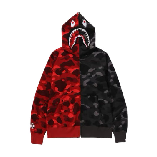 Bape Hoodie Shark Camo Separate Red/Blue