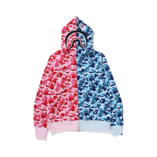 Bape Hoodie Shark Camo Separate Blue/Pink
