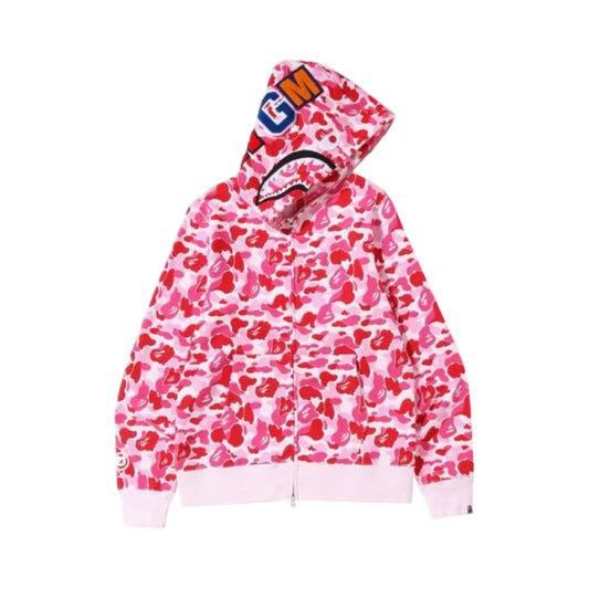 Bape Hoodie Shark Camo Pink