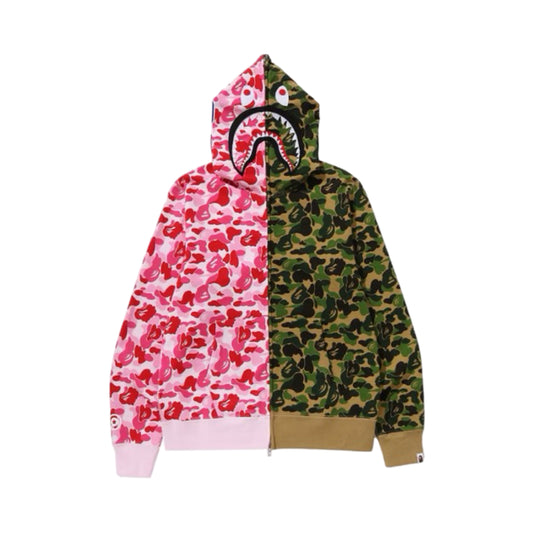 Bape Hoodie Shark Camo Separate Pink/Green