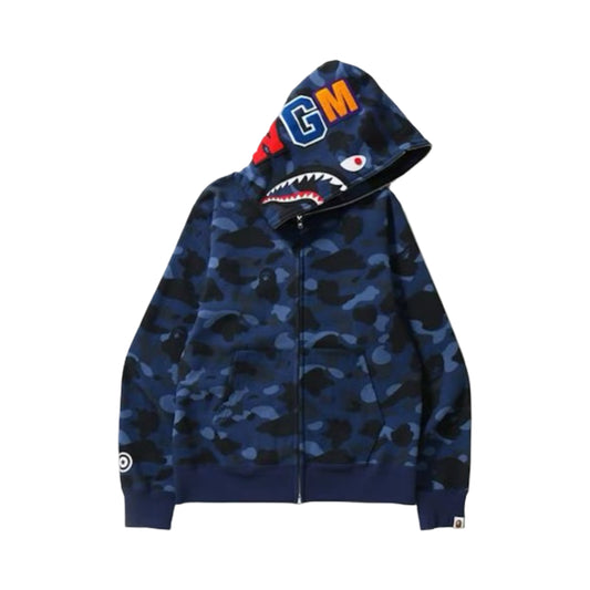 Bape Hoodie Shark Camo Blue Navy