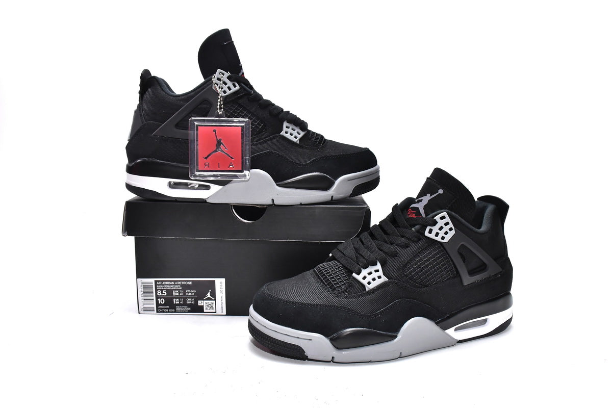 Air Jordan 4 Retro Black Canvas